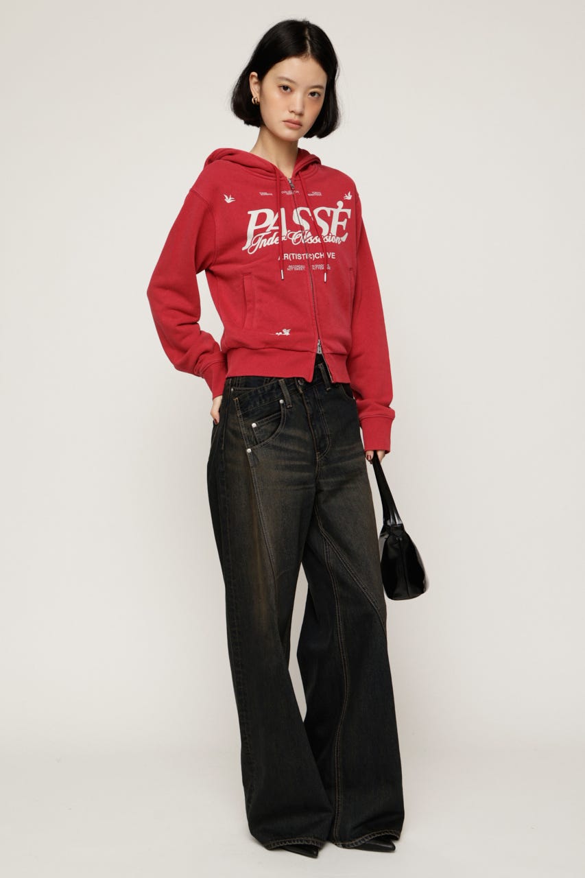 2 SIZE LOGO HOODIE RED 2