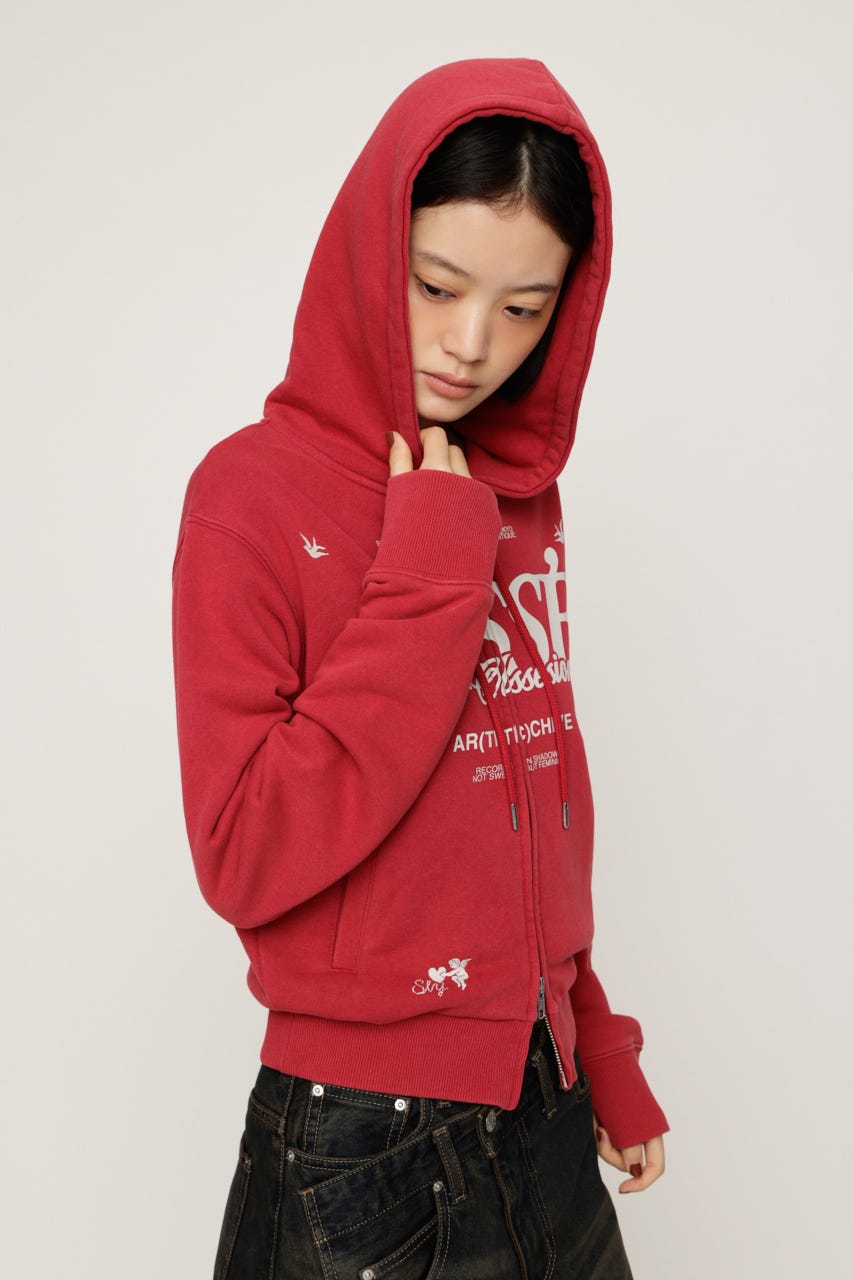 2 SIZE LOGO HOODIE RED 2