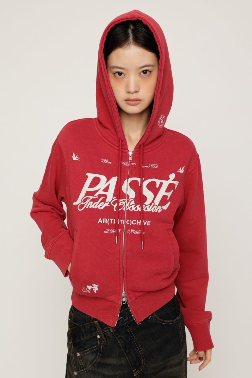 2 SIZE LOGO HOODIE RED 2
