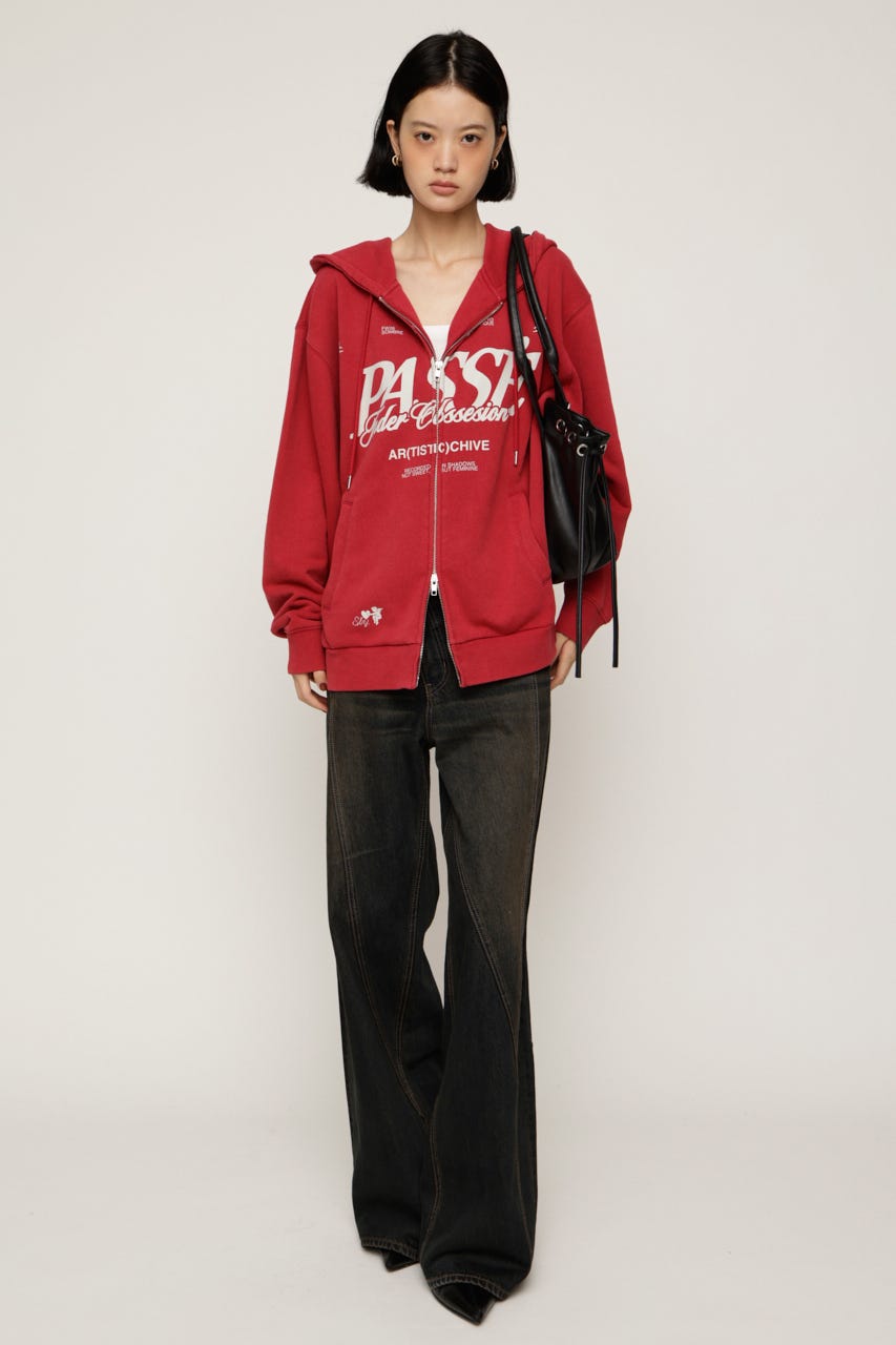 2 SIZE LOGO HOODIE RED 2