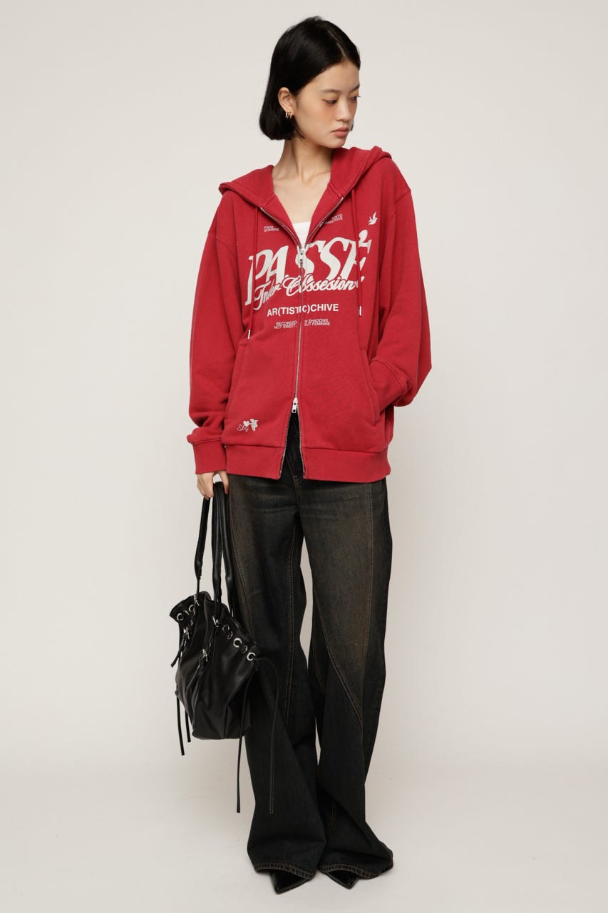 2 SIZE LOGO HOODIE RED 2