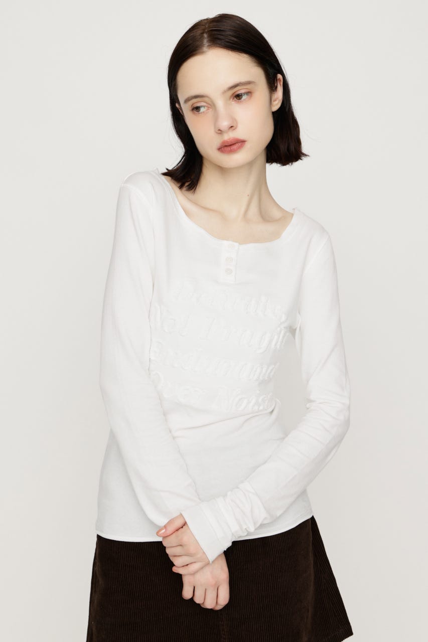 EMBROIDERY LOGO SLIM Tシャツ O/WHT FREE