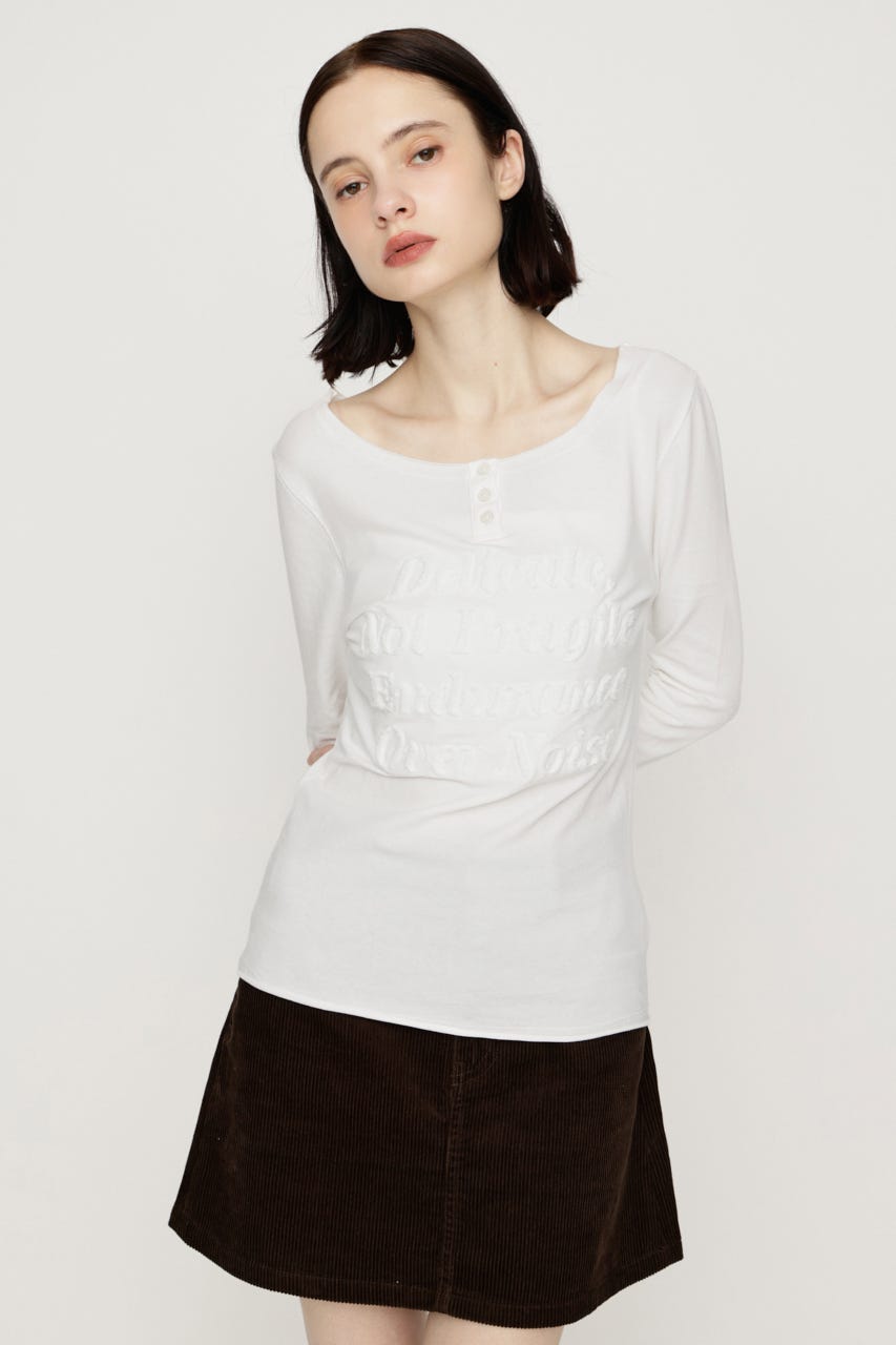 EMBROIDERY LOGO SLIM Tシャツ O/WHT FREE