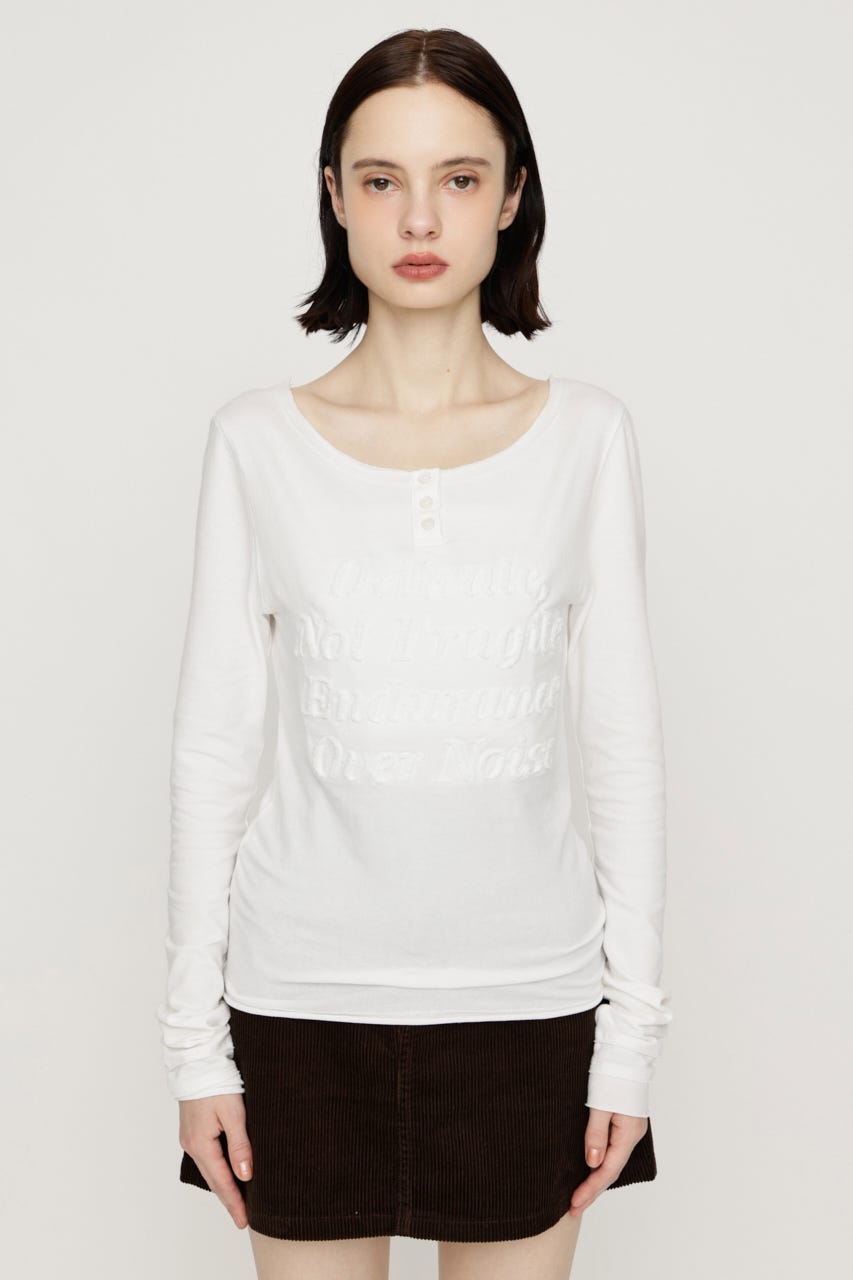 EMBROIDERY LOGO SLIM Tシャツ O/WHT FREE