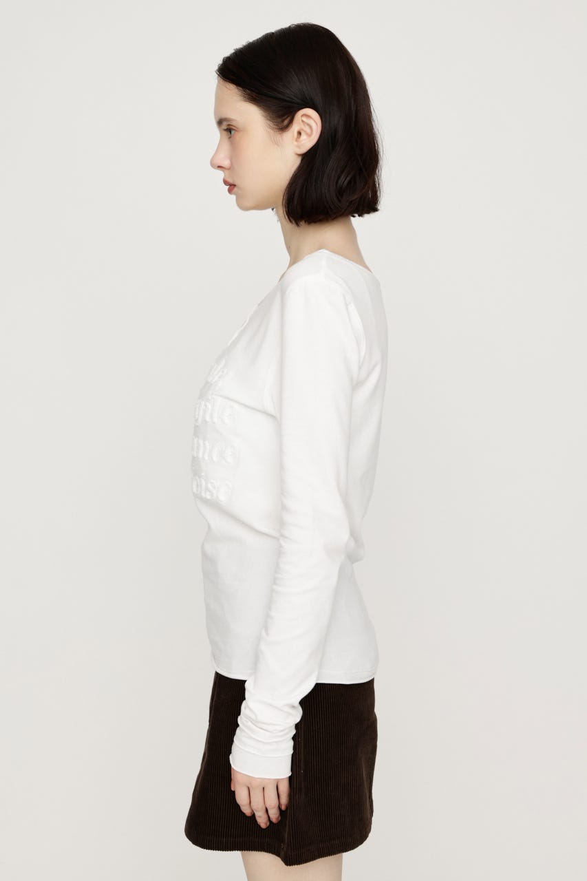 EMBROIDERY LOGO SLIM Tシャツ O/WHT FREE
