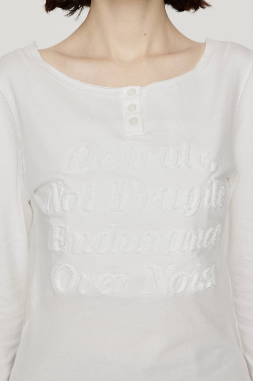 EMBROIDERY LOGO SLIM Tシャツ O/WHT FREE