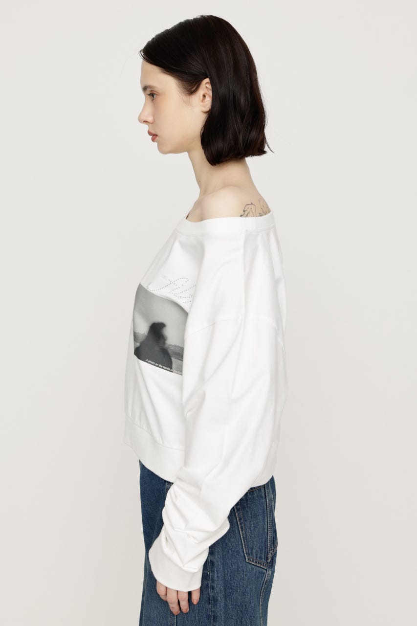 ONE SHOULDER MIX GRAPHIC トップス O/WHT FREE