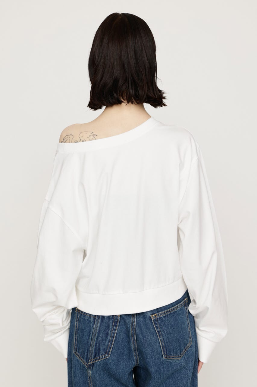 ONE SHOULDER MIX GRAPHIC トップス O/WHT FREE