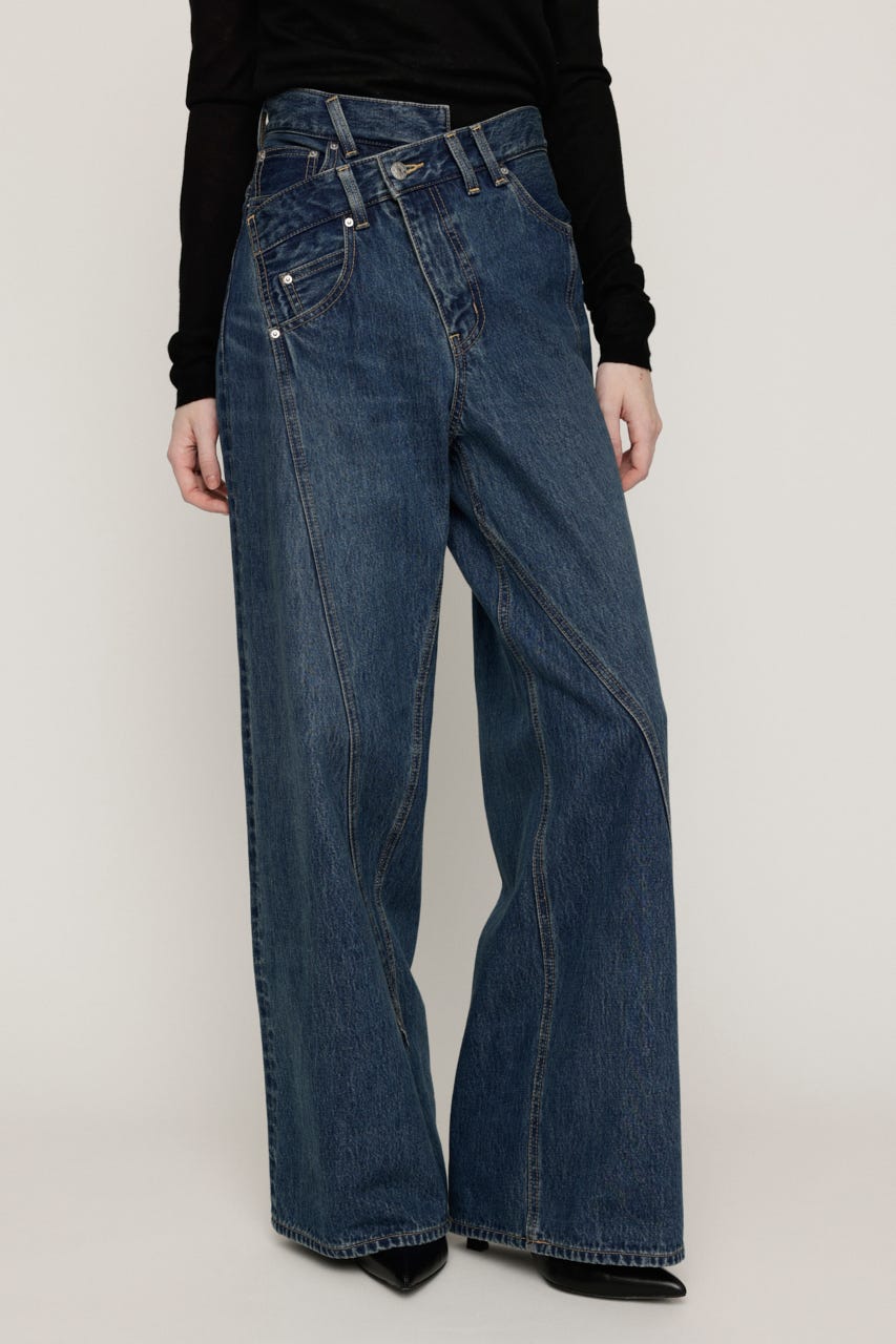 J／W SWITCHING WIDE STRAIGHT パンツ BLU 0