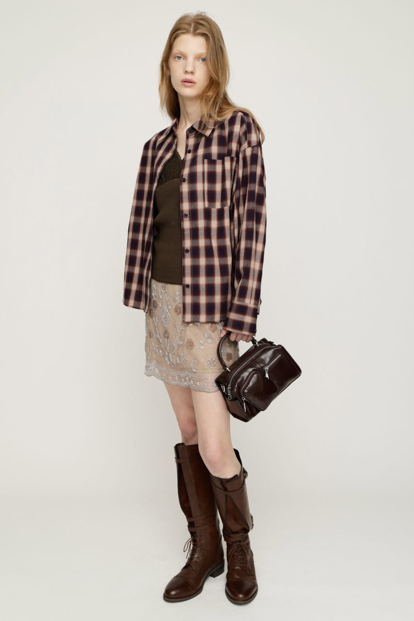 【LIMITED ITEM】LOOSE CHECK シャツ M/ORG FREE
