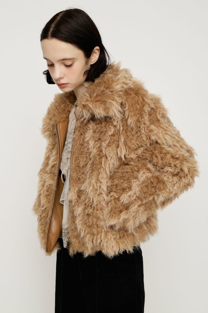 CURL F／FUR SHORT ブルゾン BEG FREE