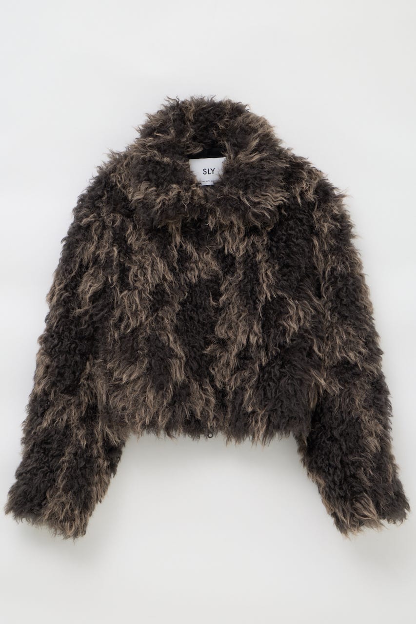 CURL F／FUR SHORT ブルゾン BLK FREE