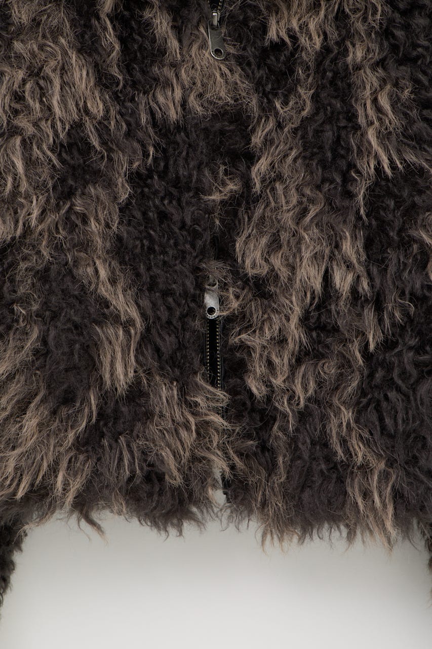 CURL F／FUR SHORT ブルゾン BLK FREE
