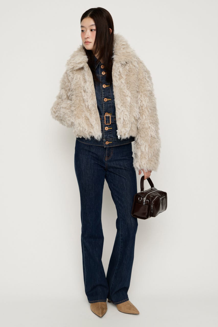 CURL F／FUR SHORT ブルゾン IVOY FREE