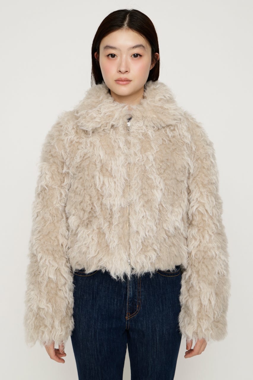 CURL F／FUR SHORT ブルゾン IVOY FREE