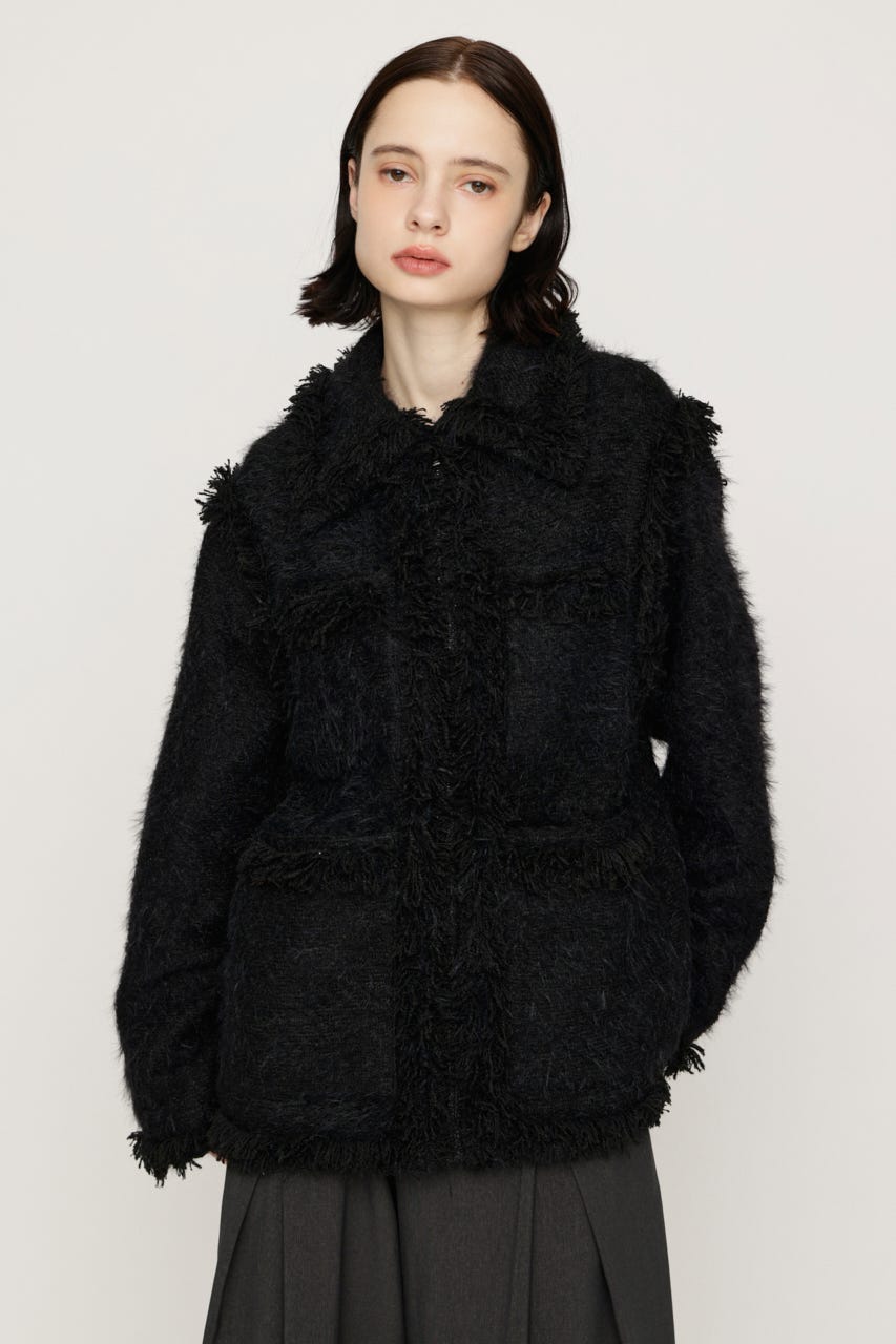 【AW PRE ORDER 第2弾】FLUFFY TWEED ジャケット BLK FREE