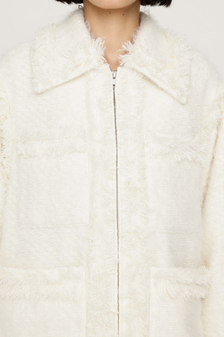 【AW PRE ORDER 第2弾】【LIMITED ITEM】FLUFFY TWEED ジャケット O/WHT FREE
