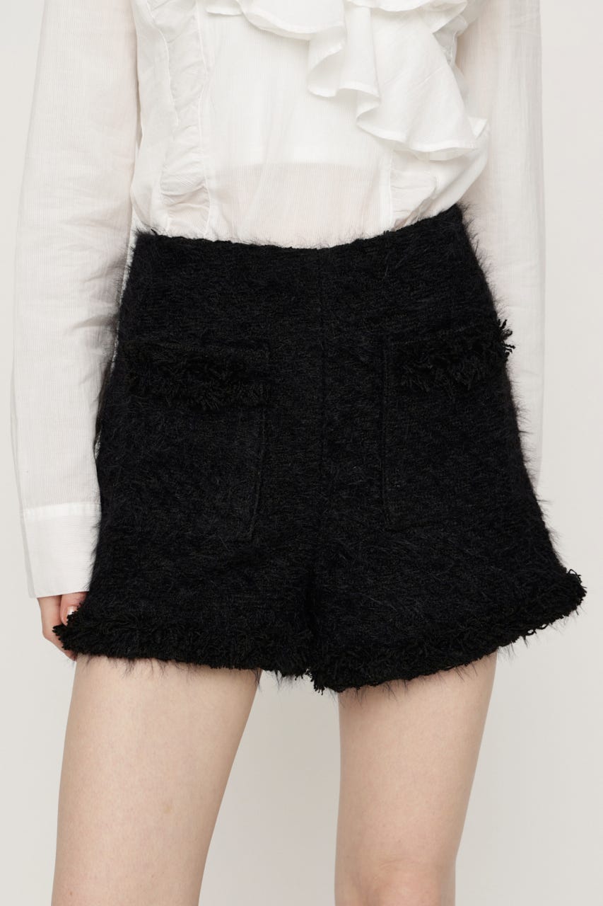 【AW PRE ORDER 第2弾】FLUFFY TWEED ショートパンツ BLK 1