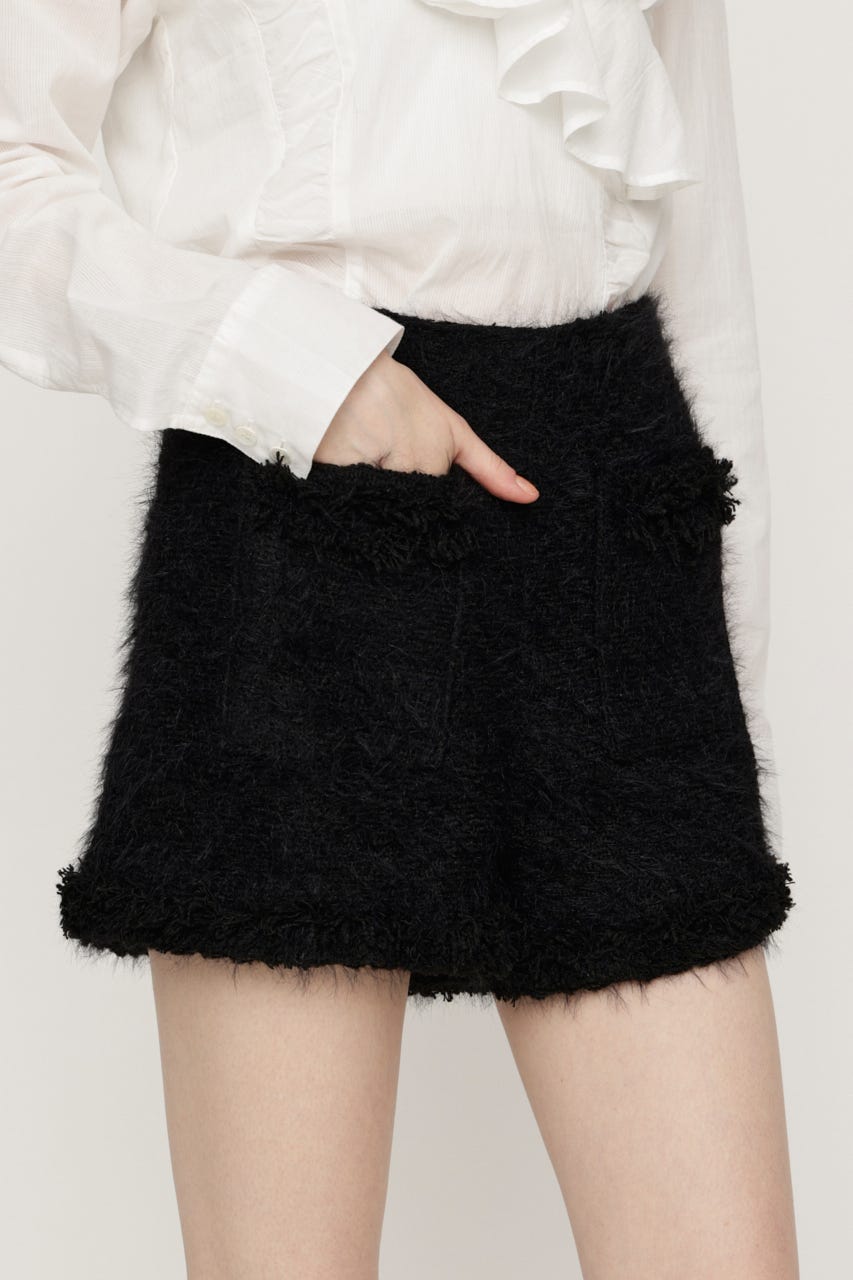 【AW PRE ORDER 第2弾】FLUFFY TWEED ショートパンツ BLK 1