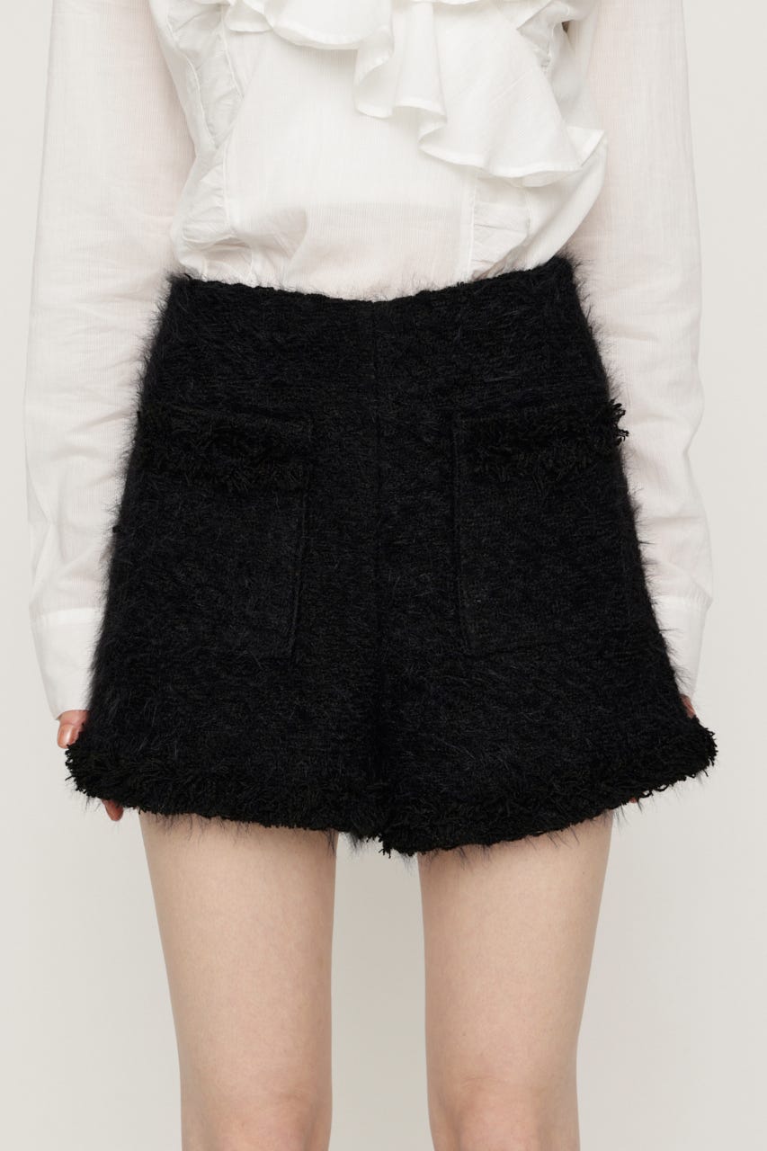 【AW PRE ORDER 第2弾】FLUFFY TWEED ショートパンツ BLK 1