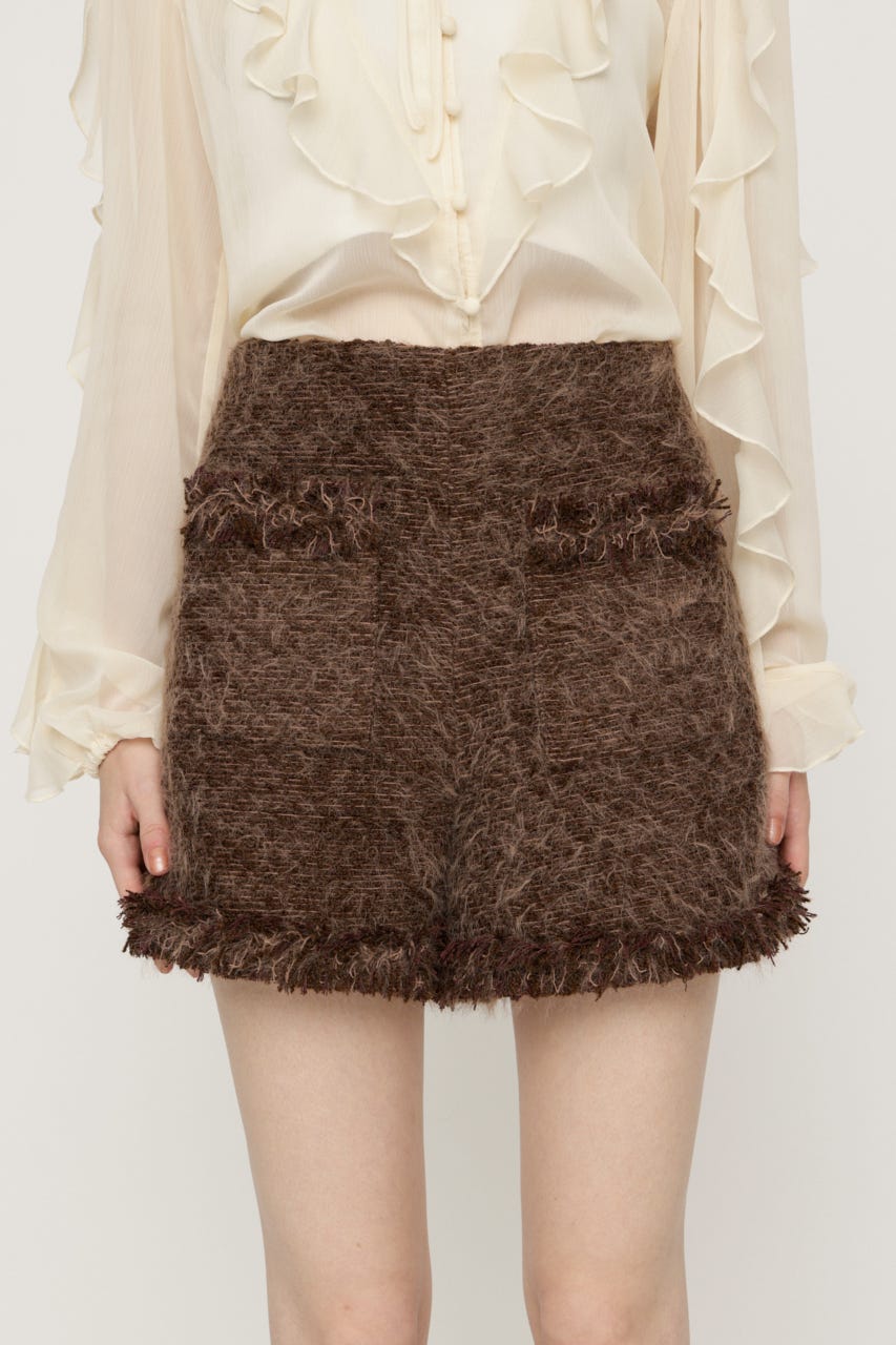 【AW PRE ORDER 第2弾】FLUFFY TWEED ショートパンツ M/BRN 1
