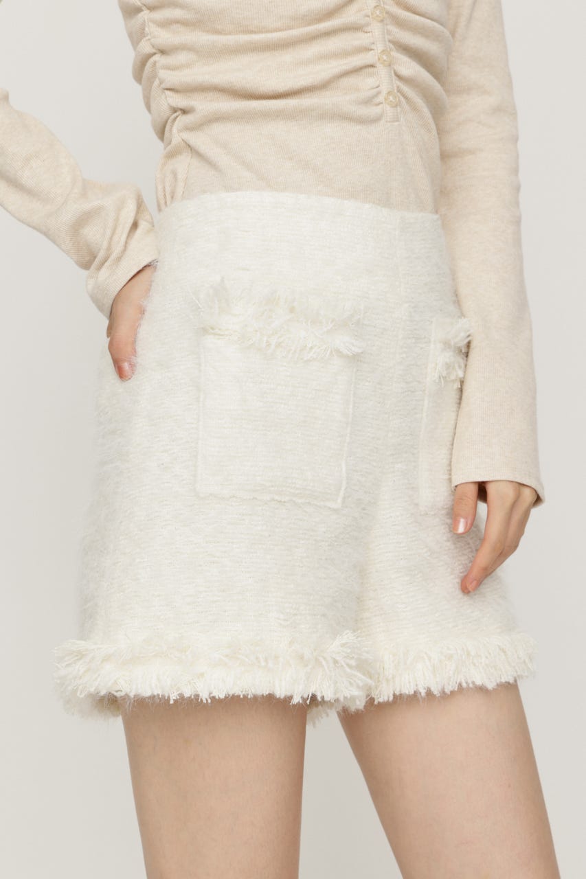 【AW PRE ORDER 第2弾】【LIMITED ITEM】FLUFFY TWEED ショートパンツ O/WHT 2