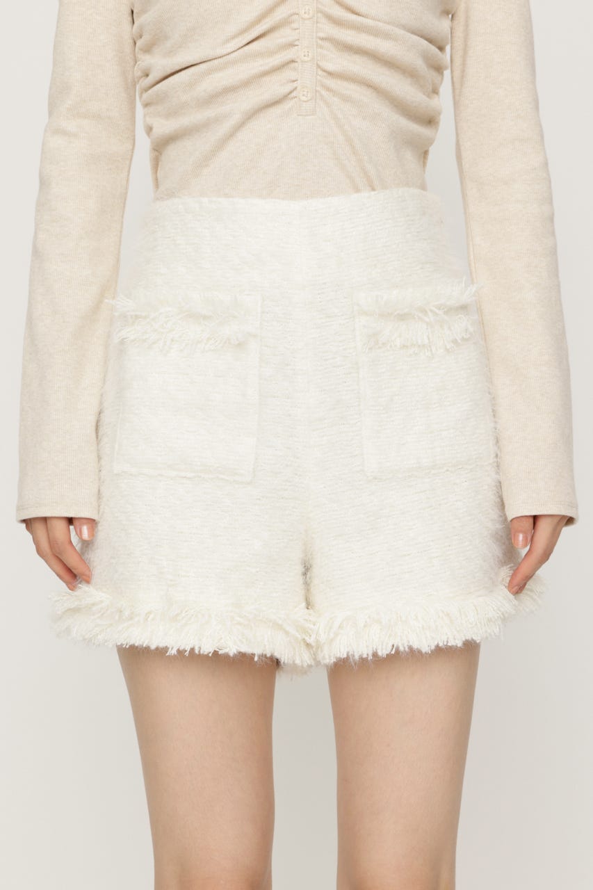 【AW PRE ORDER 第2弾】【LIMITED ITEM】FLUFFY TWEED ショートパンツ O/WHT 2