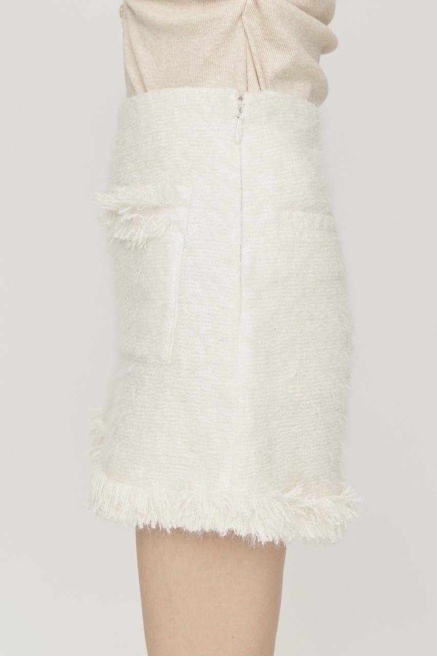 【AW PRE ORDER 第2弾】【LIMITED ITEM】FLUFFY TWEED ショートパンツ O/WHT 2