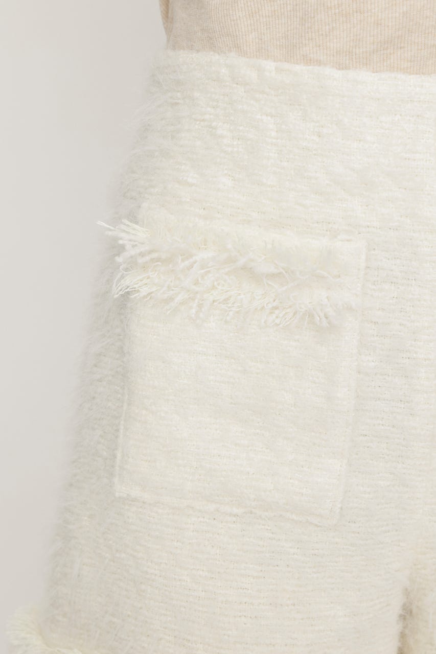 【AW PRE ORDER 第2弾】【LIMITED ITEM】FLUFFY TWEED ショートパンツ O/WHT 2