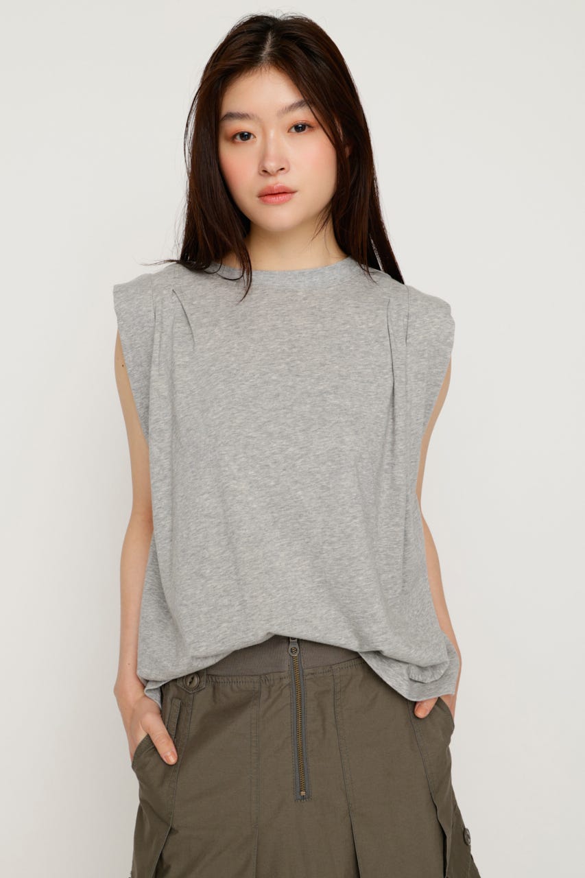 ROLL UP TUCK トップス T.GRY FREE