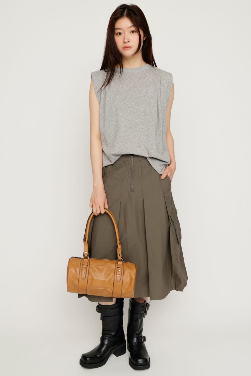 ROLL UP TUCK トップス T.GRY FREE