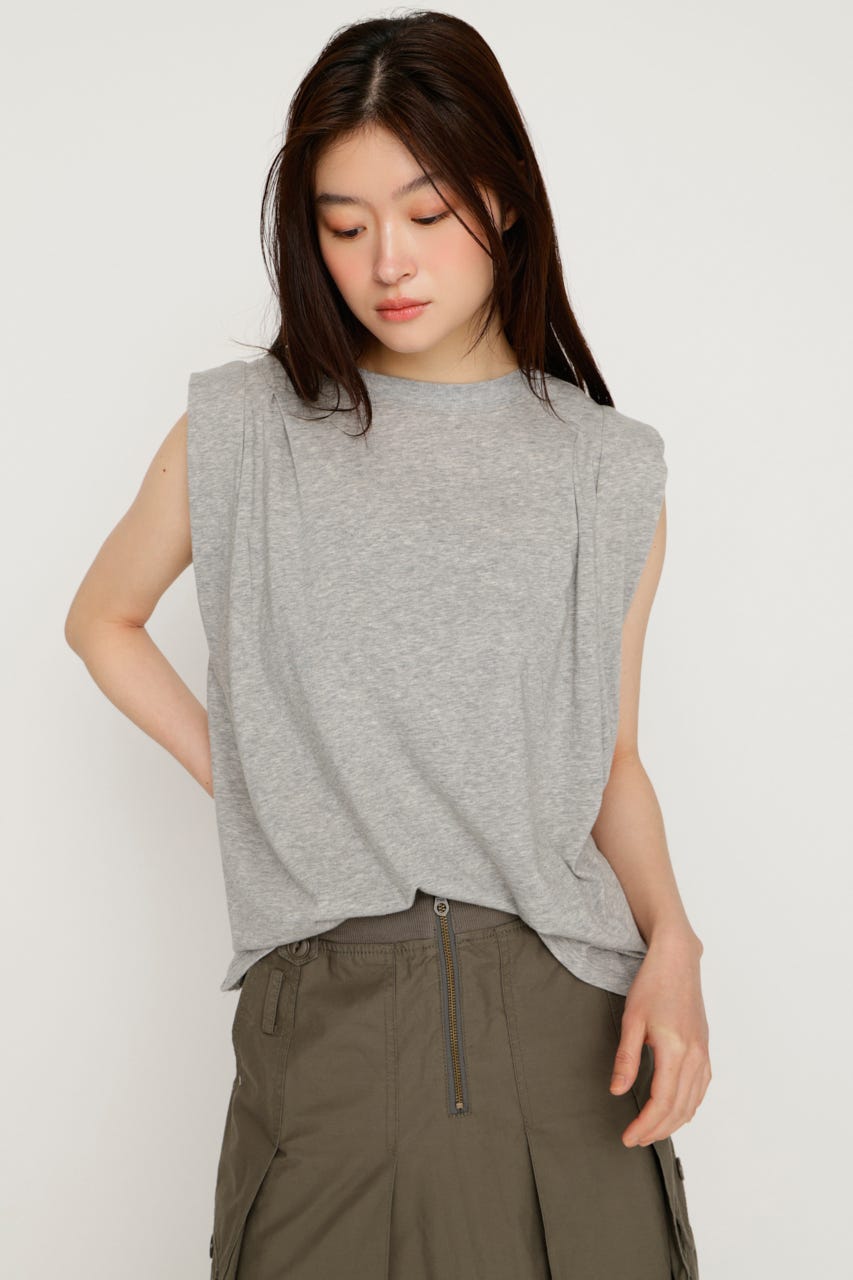 ROLL UP TUCK トップス T.GRY FREE