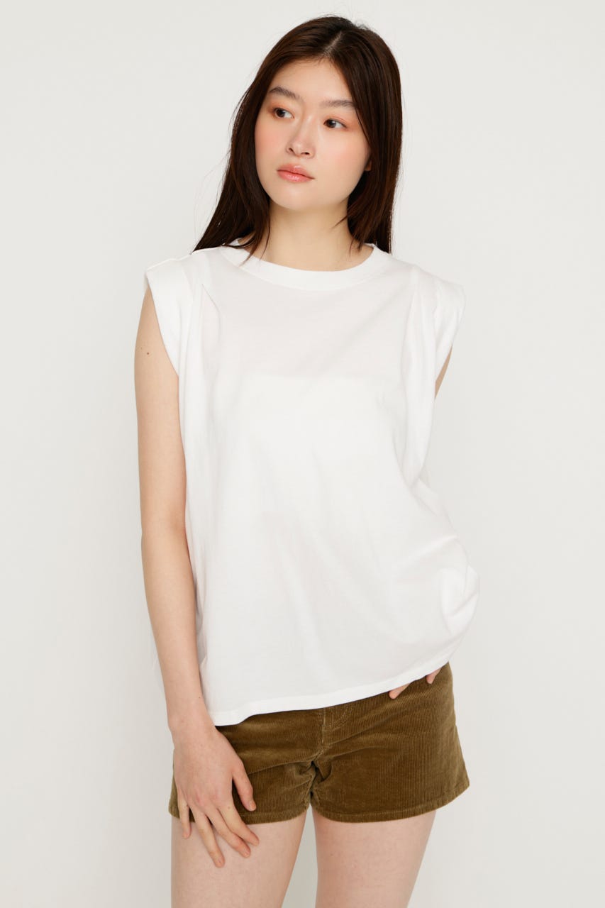 ROLL UP TUCK トップス WHT FREE