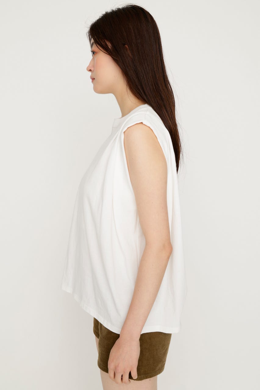 ROLL UP TUCK トップス WHT FREE