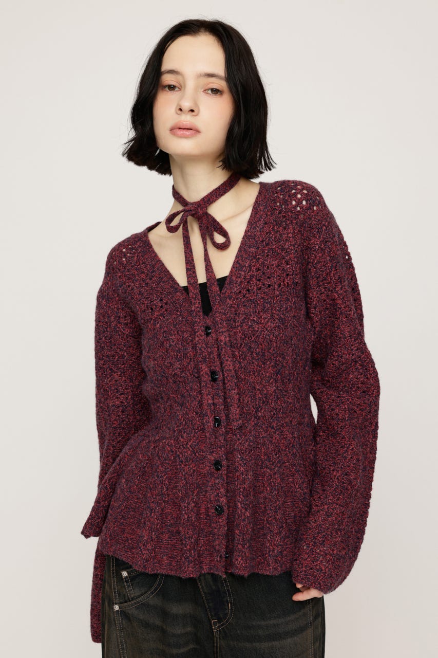 PEPLUM KNIT カーディガン D/RED FREE