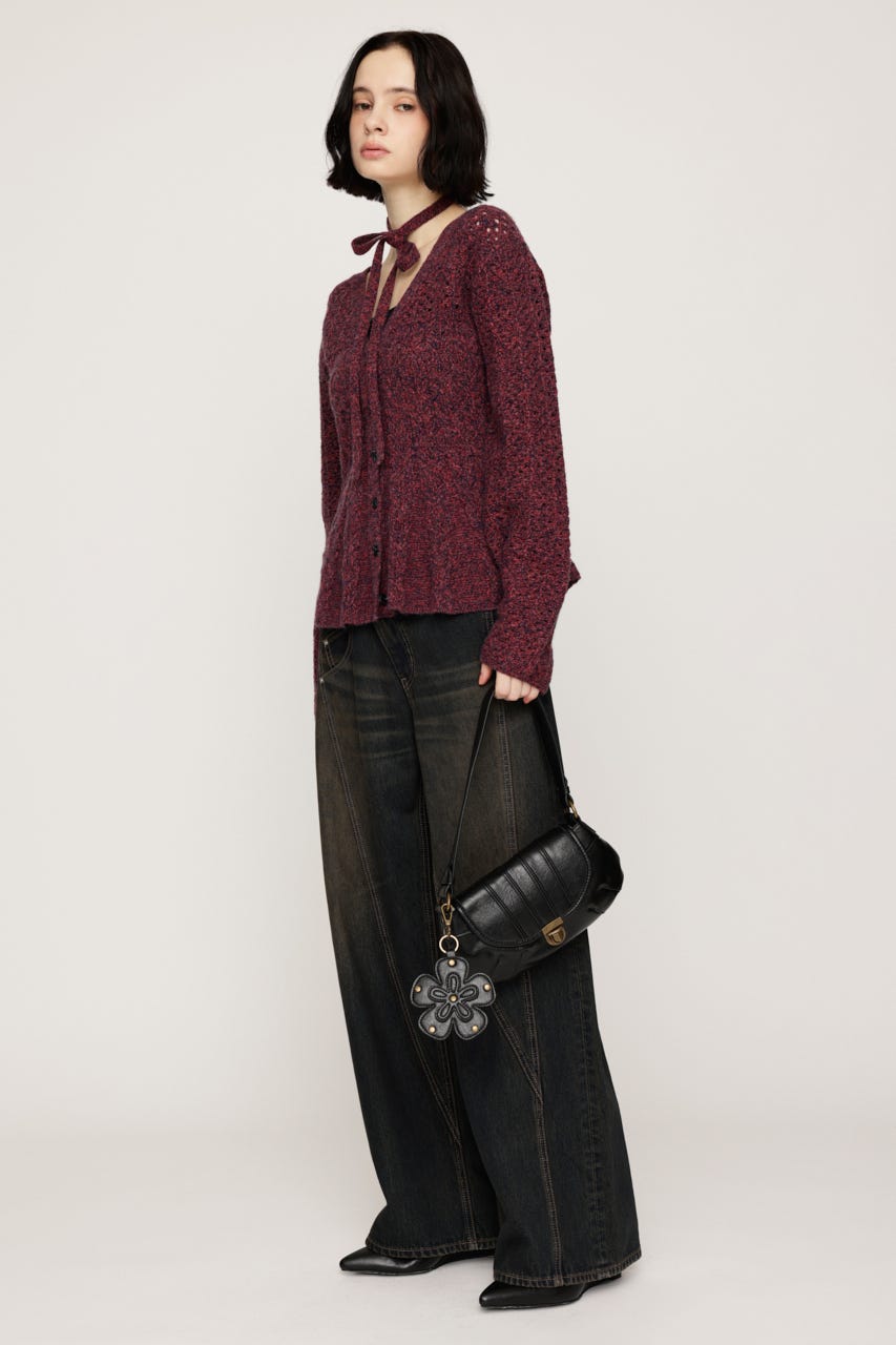 PEPLUM KNIT カーディガン D/RED FREE