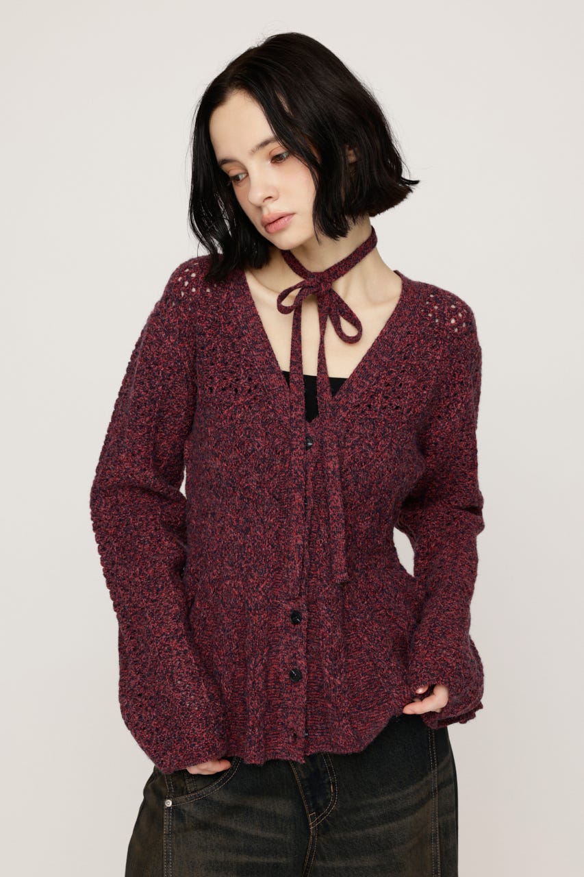 PEPLUM KNIT カーディガン D/RED FREE