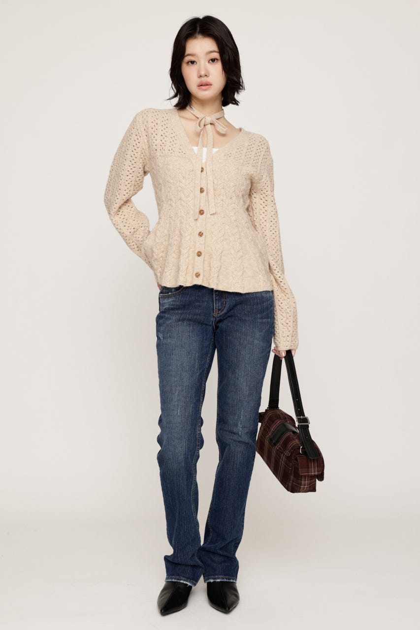 PEPLUM KNIT カーディガン IVOY FREE
