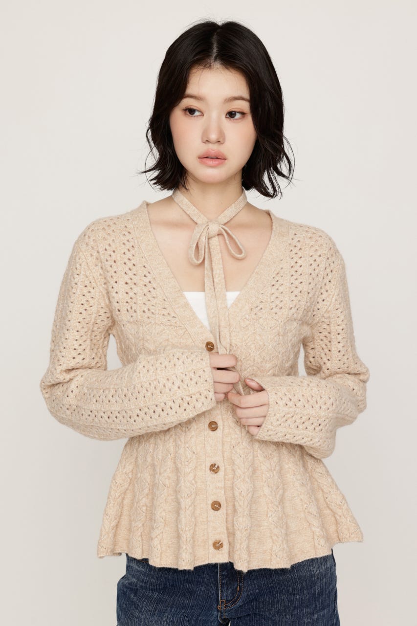 PEPLUM KNIT カーディガン IVOY FREE