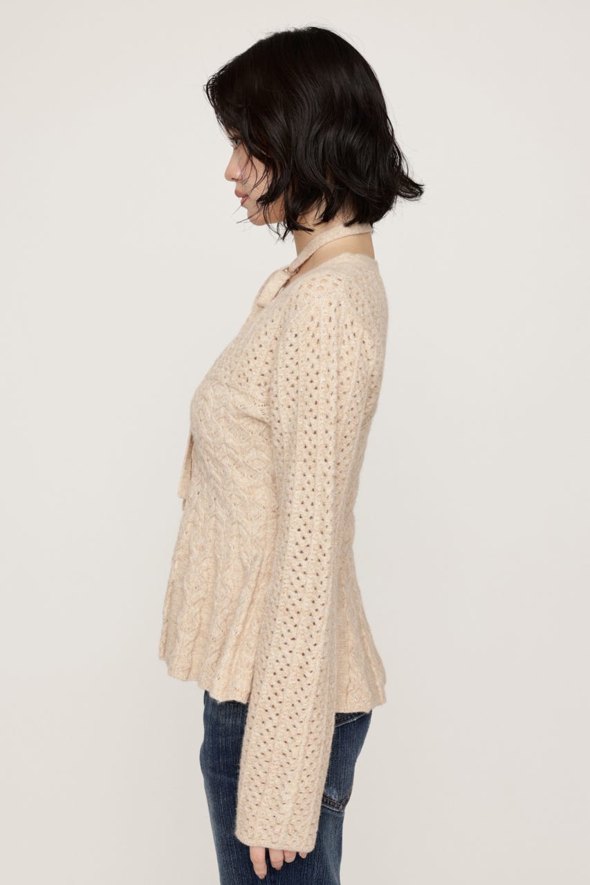 PEPLUM KNIT カーディガン IVOY FREE