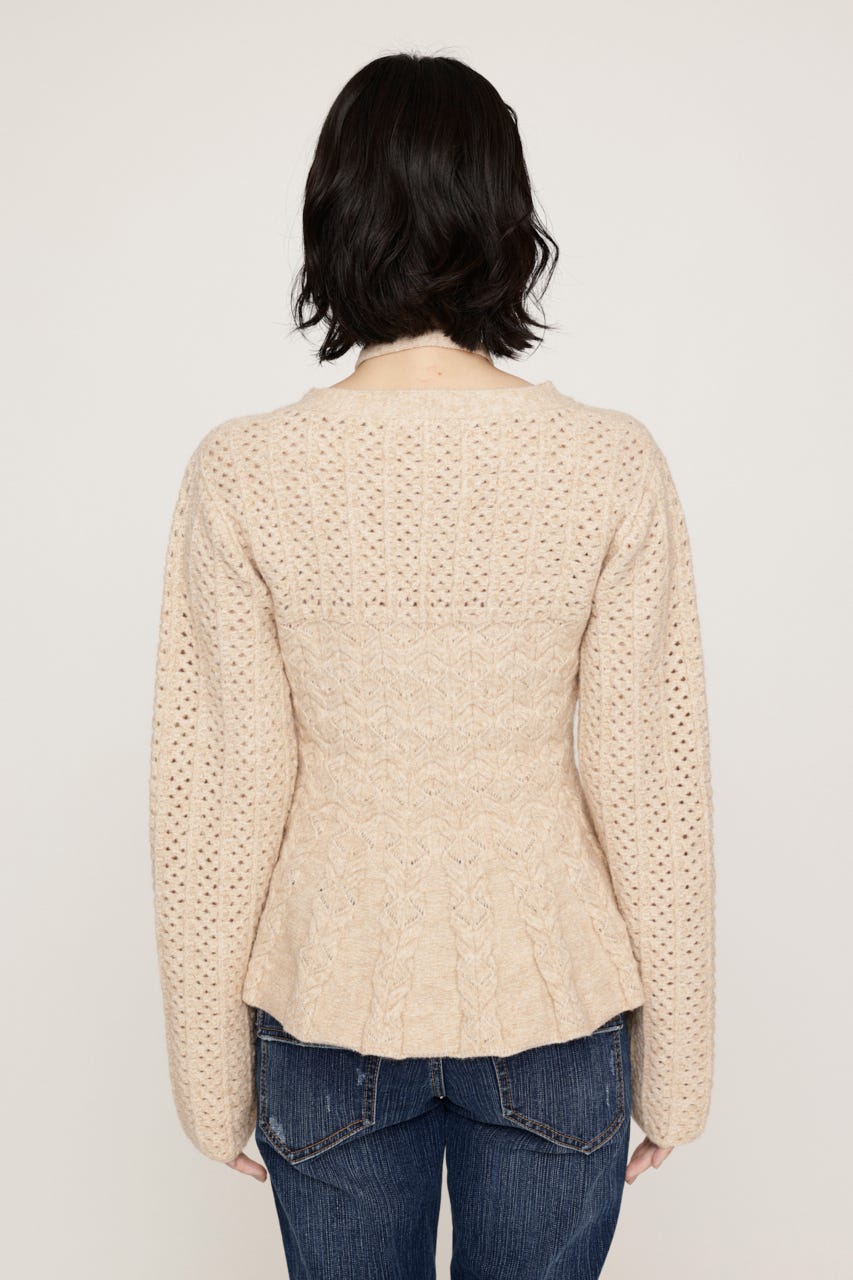 PEPLUM KNIT カーディガン IVOY FREE