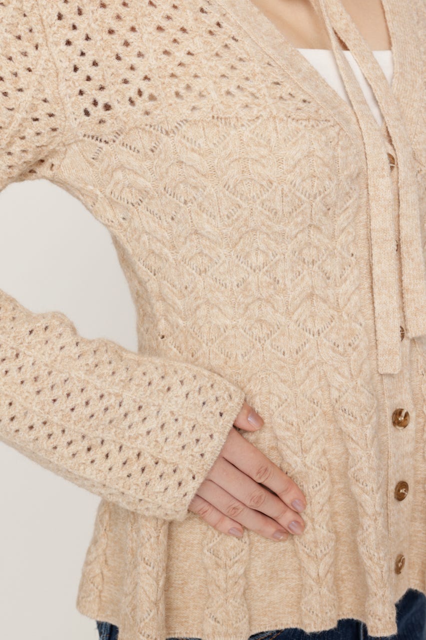 PEPLUM KNIT カーディガン IVOY FREE
