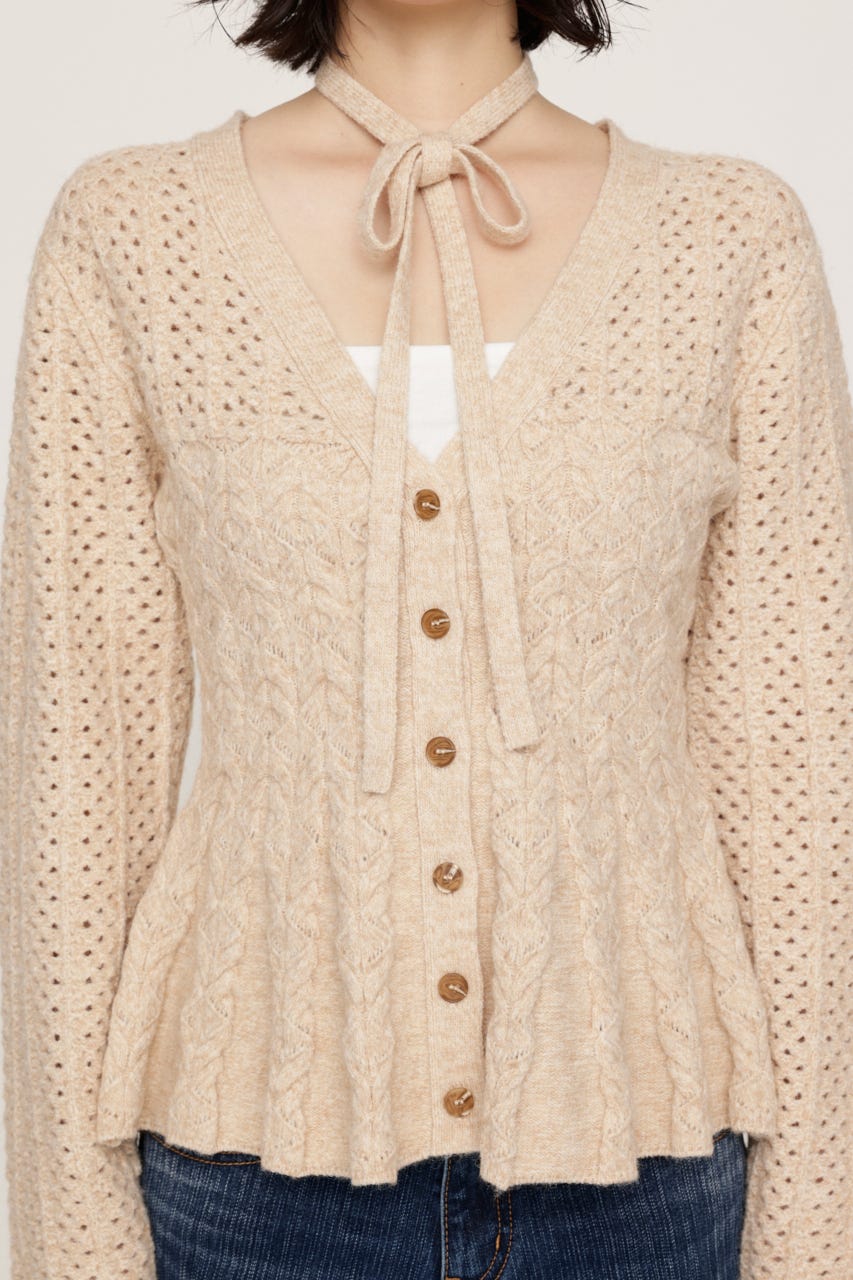 PEPLUM KNIT カーディガン IVOY FREE