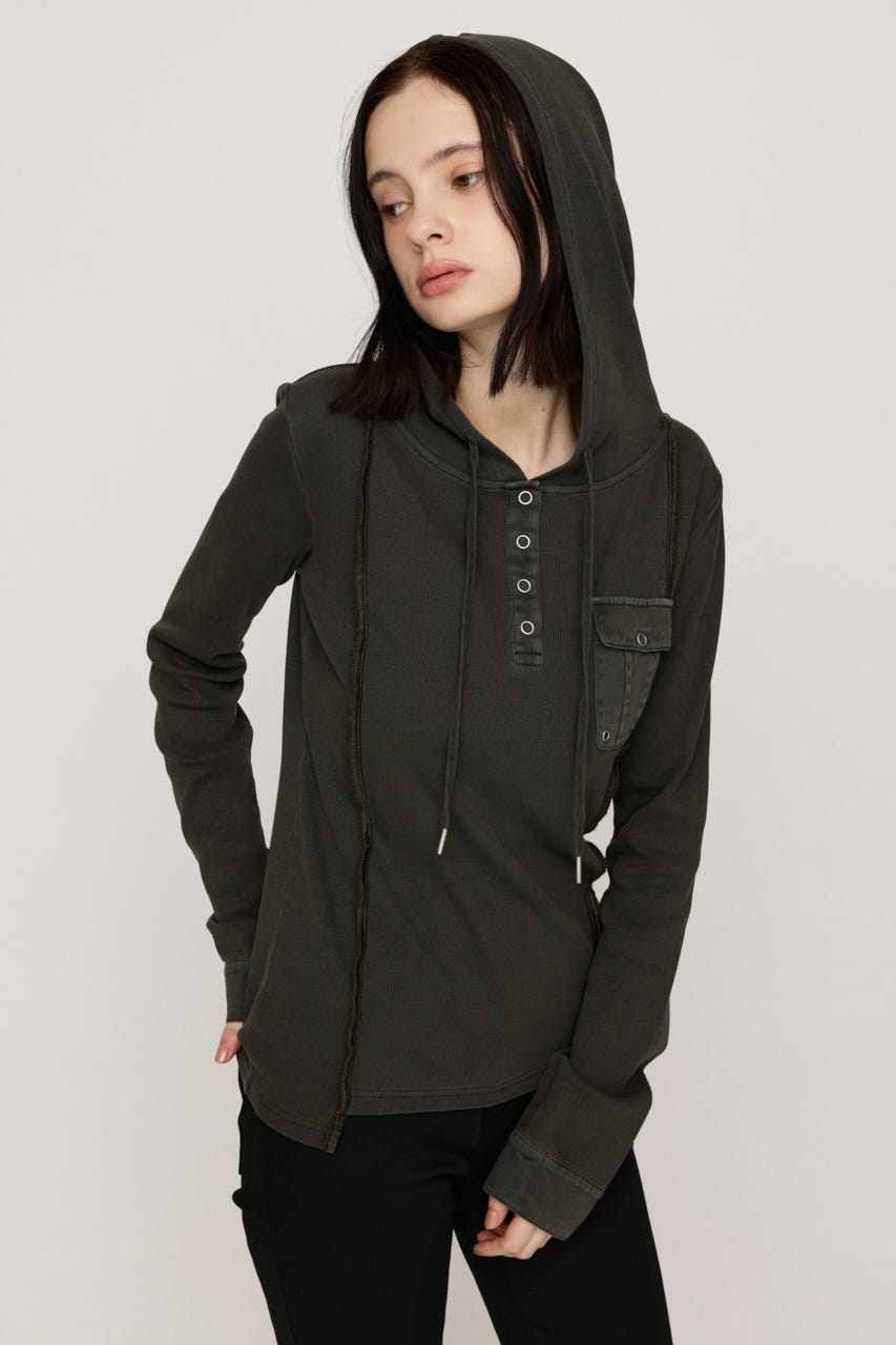 HENLEY HOOD トップス KHA FREE