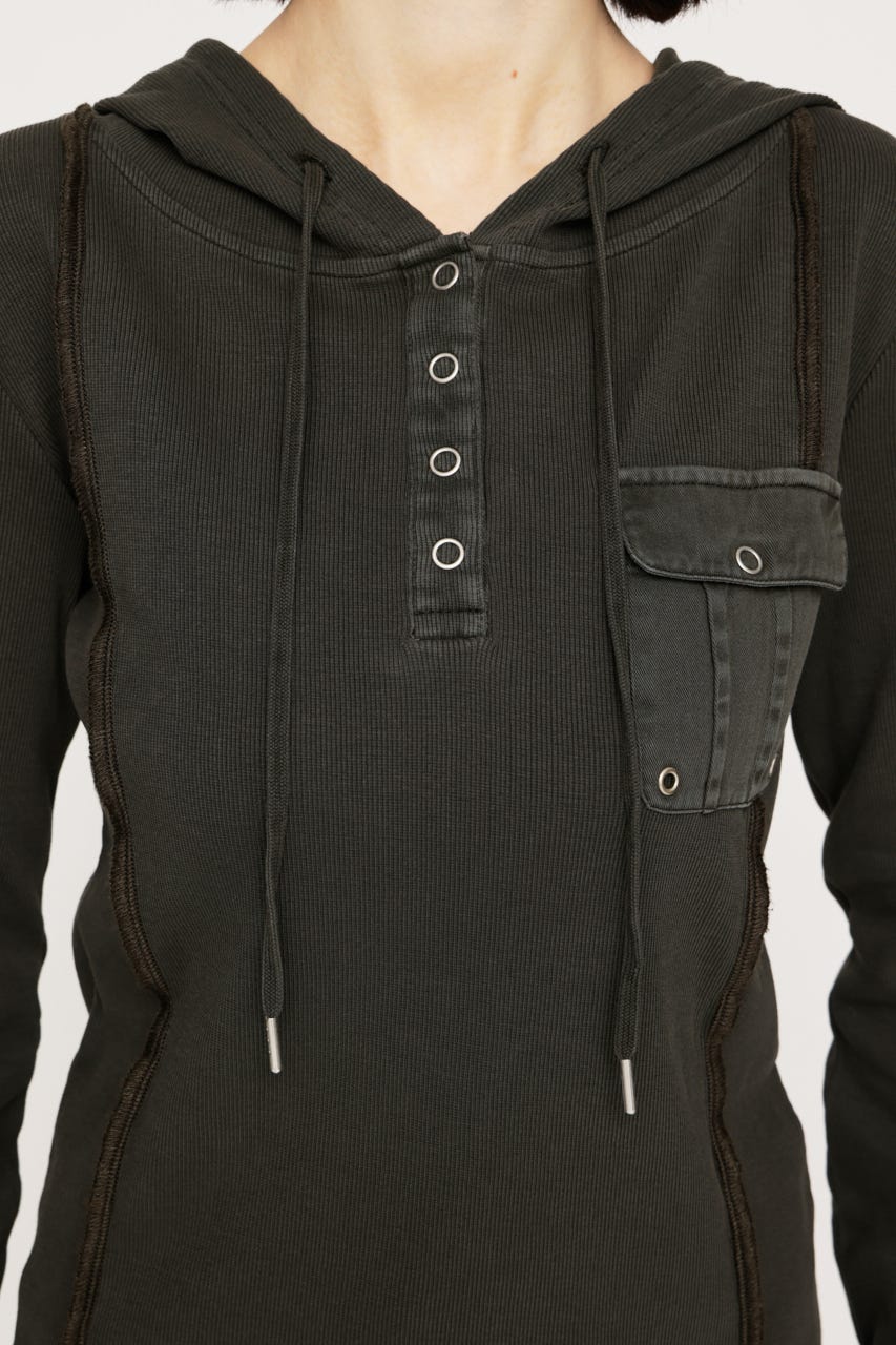 HENLEY HOOD トップス KHA FREE