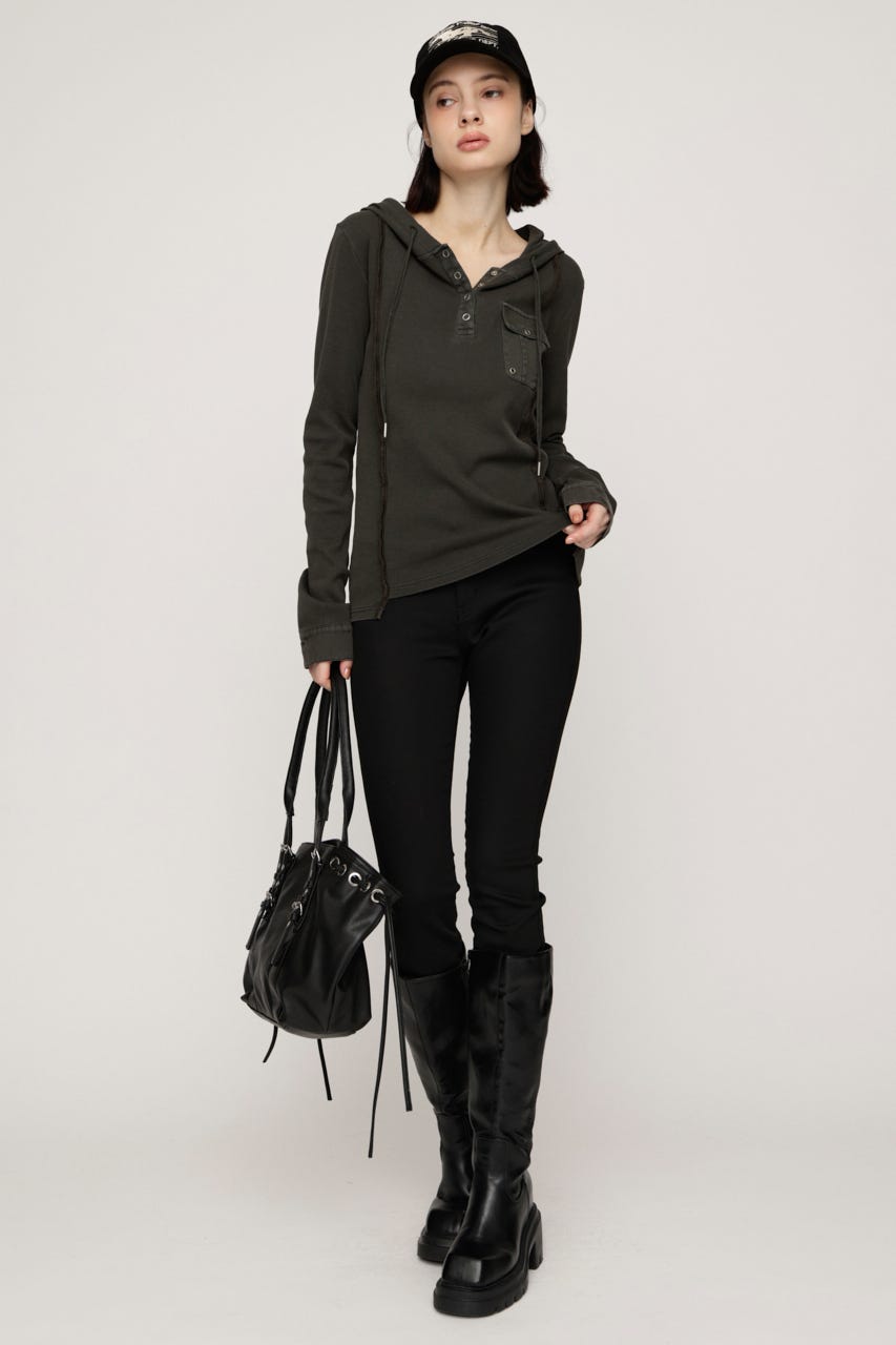 HENLEY HOOD トップス KHA FREE