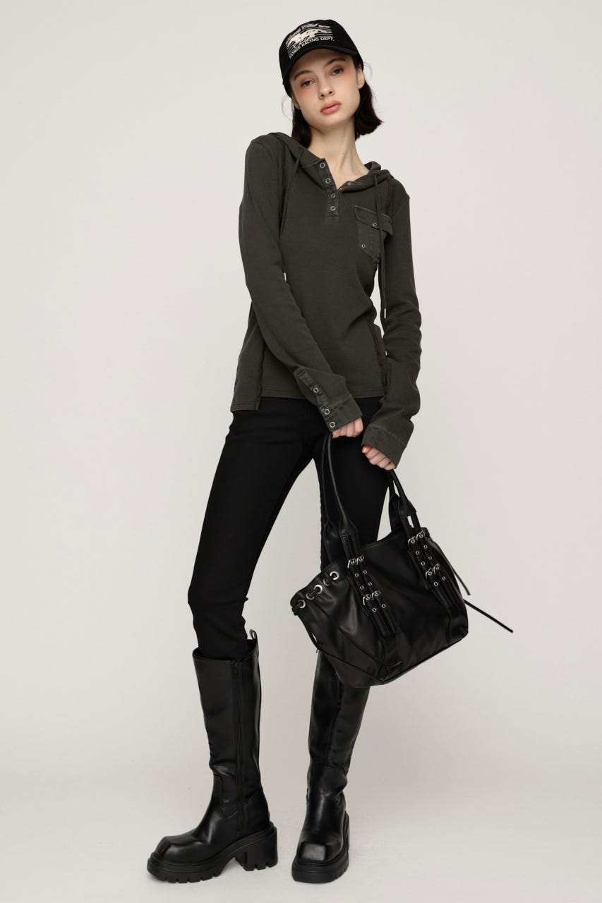 HENLEY HOOD トップス KHA FREE
