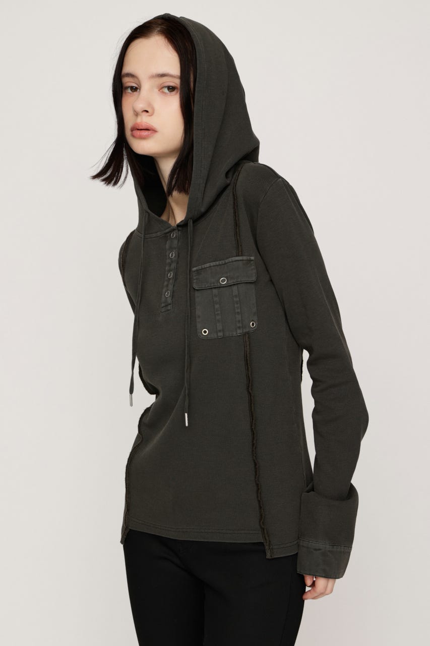 HENLEY HOOD トップス KHA FREE