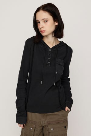 HENLEY HOOD トップス