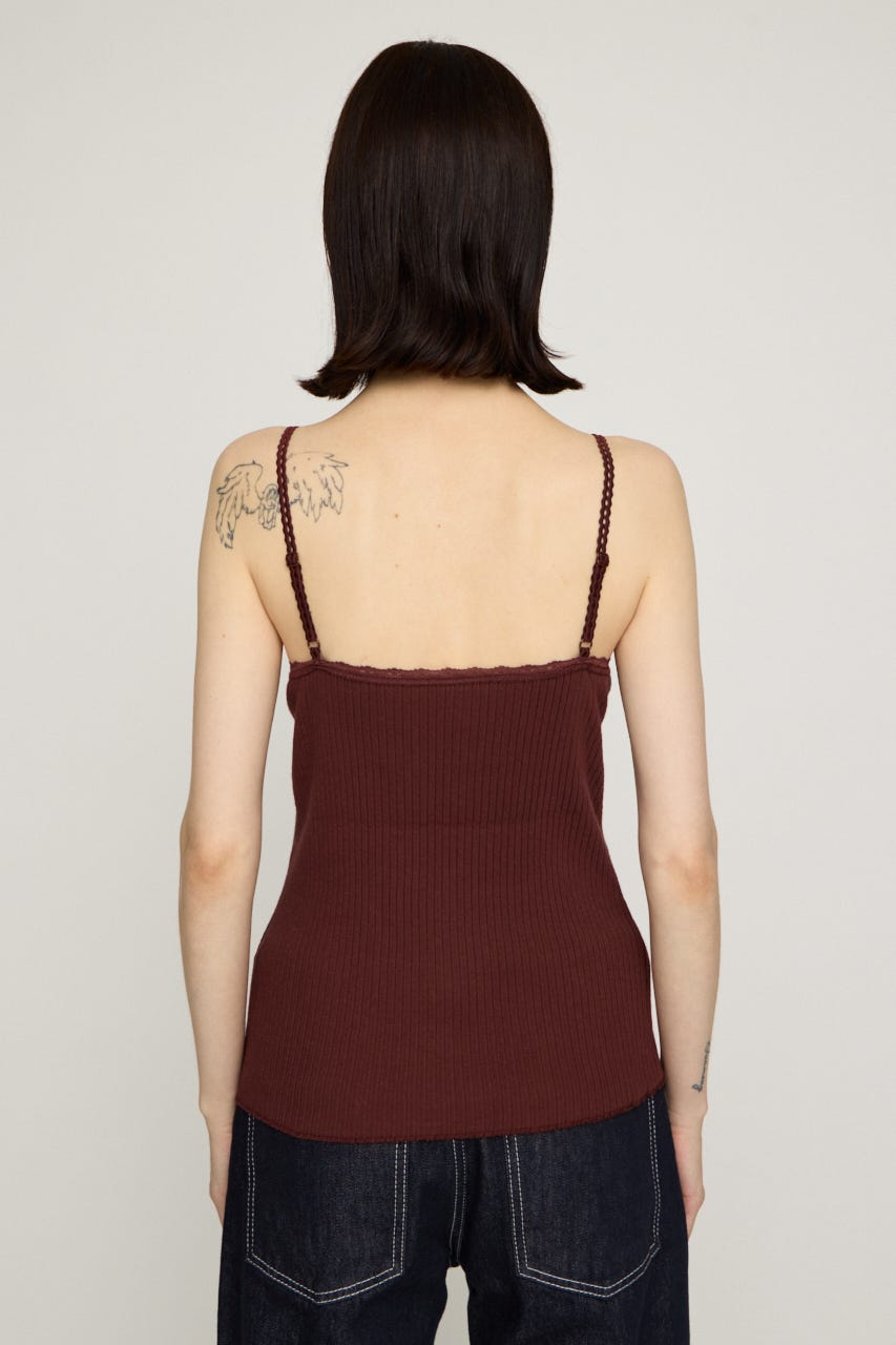 LACE DOCKING CAMI トップス D/RED FREE
